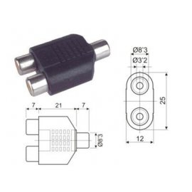 Adaptador RCA hembra a 2...