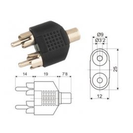 Adaptador RCA hembra a 2...