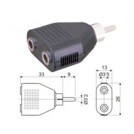Adaptador RCA macho a 2...