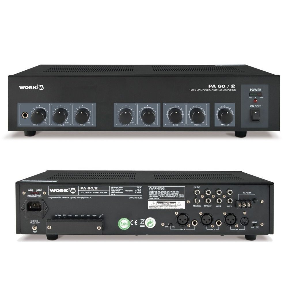 Amplificador de megafonia  WORK PA-60/2