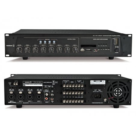 Amplificador de megafonia WORK PA-190 USB/R