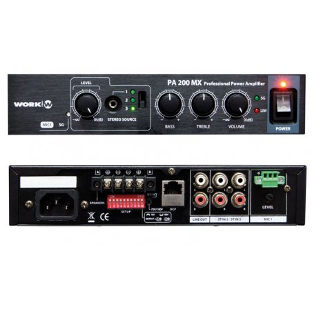 Amplificador de megafonia 2x100w WORK PA 200 MX