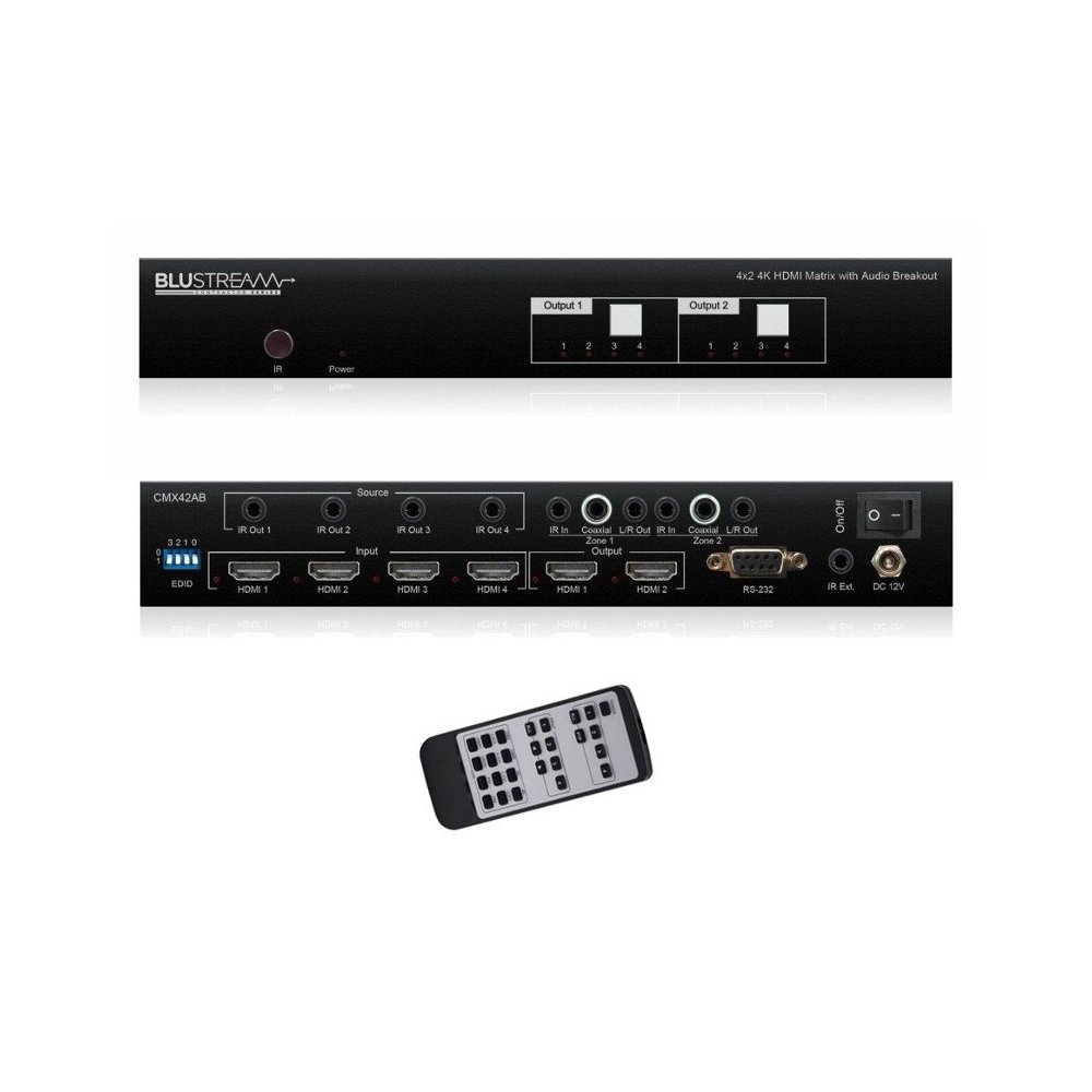 Matriz de conmutacion HDMI  4inx2out Blustream CMX42AB