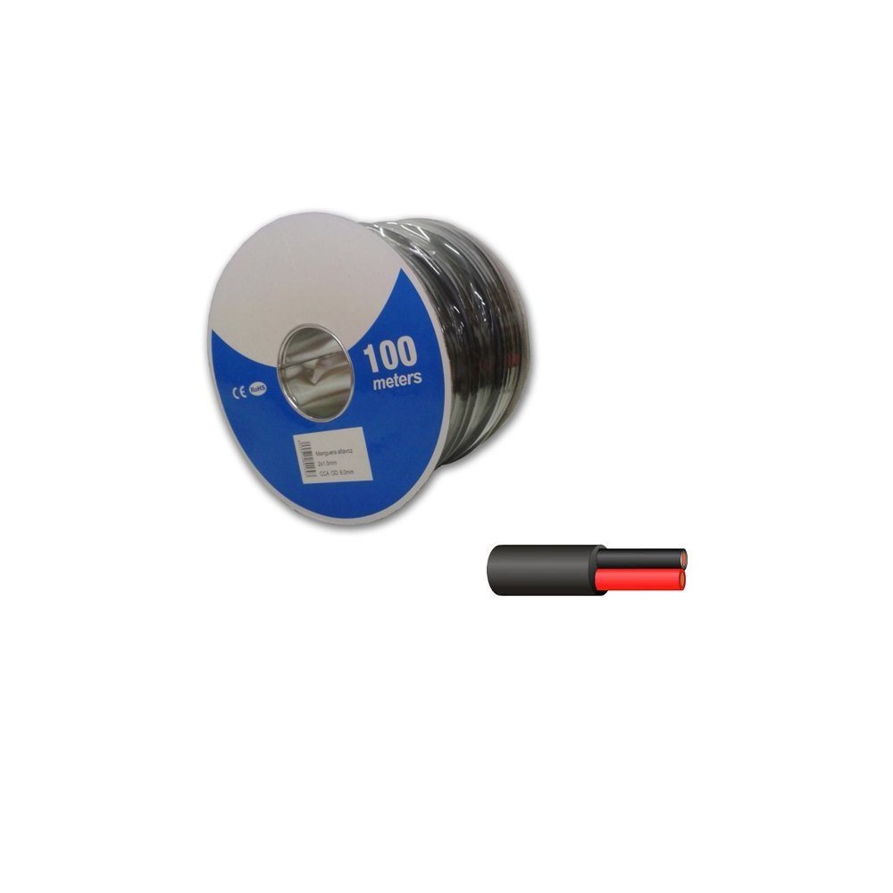 Cable de altavoz Manguera negra 2x1,5mm
