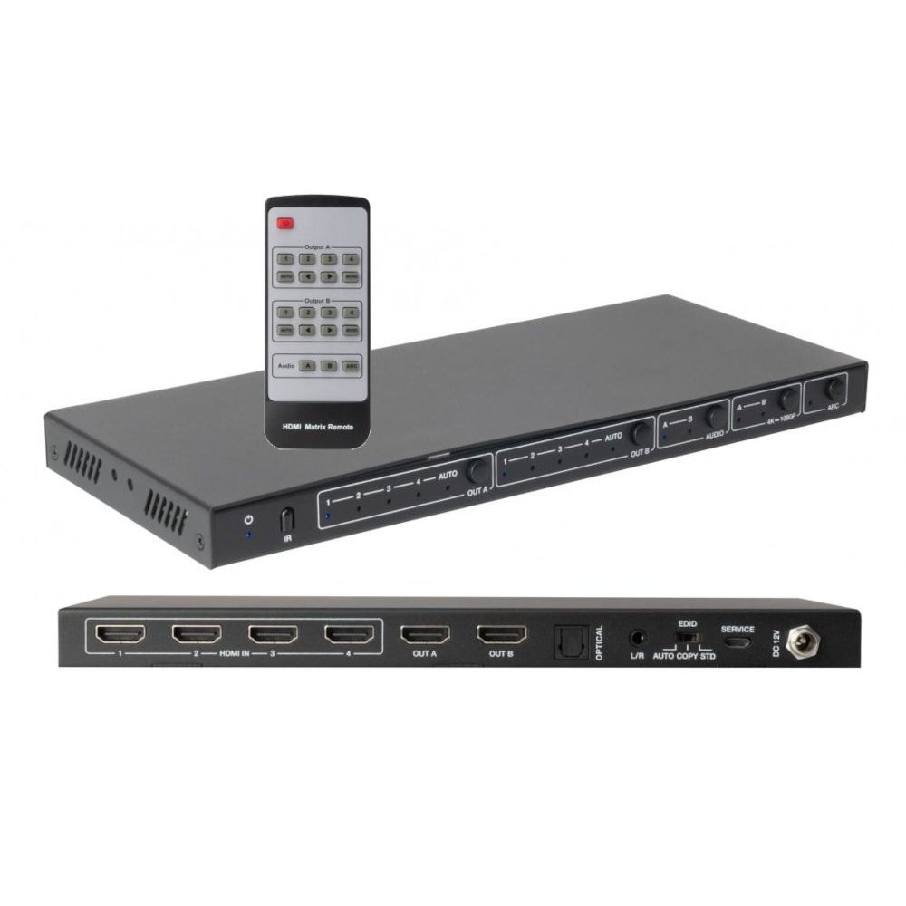 Matriz de conmutacion HDMI 4inx2out Fonestar FO-14M42E